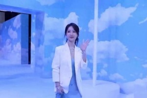 杨紫成都亮相APM Monaco活动 蓝色长裙优雅吸睛
